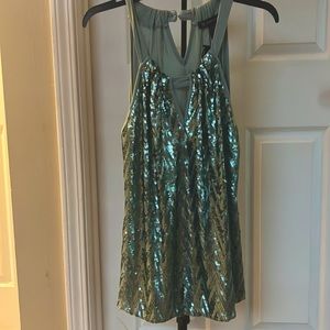 Sparkly tunic/tank in light moss green